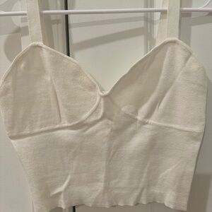 ARITZIA BUSTIER-STYLE WHITE CROP TOP (SIZE MEDIUM)